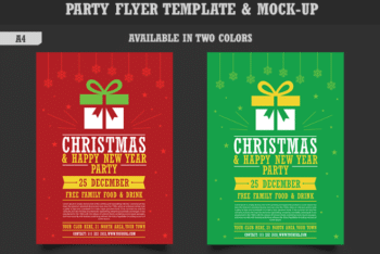 Colorful & Bright Christmas Flyer PSD Mockup