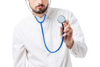 Free Doctor Plus Stethoscope Mockup in PSD