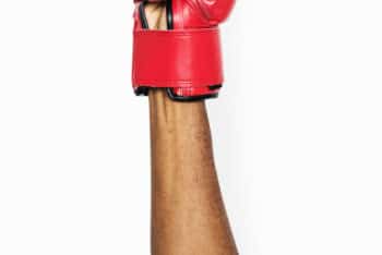 Free Boxing Glove Plus Arm Mockup in PSD