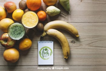 Free Healthy Food Fruit Mockup in PSD