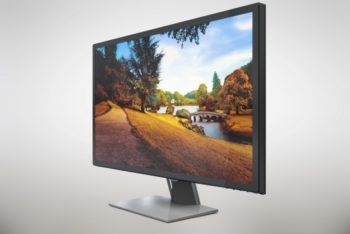 Free Expensive Modern Computer Monitor Mockup