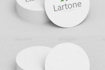 Free Circle Business Card Design Mockup in PSD