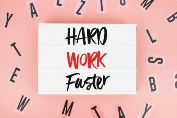 Free Hard Work Quote Mockup in PSD