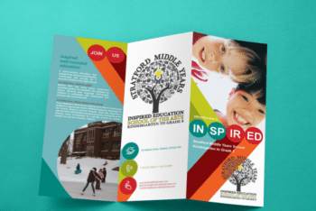 Colorful Trifold Brochure PSD Mockup