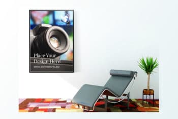 Indoor Wall Poster PSD Mockup – Beautiful Design Blends with Useful Features