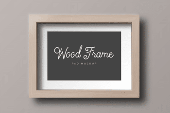 Wooden Photo Frame PSD Mockup Available for Free