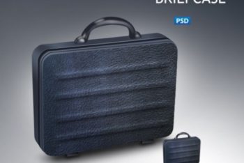 Free Classy Black Briefcase Mockup in PSD