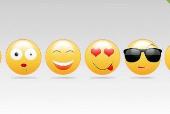 Free Diverse Colored Smileys Mockup in PSD