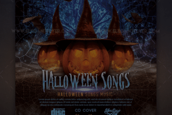 Halloween Music CD Cover PSD Mockup for Free