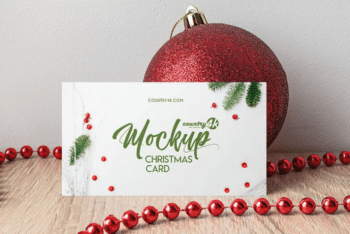 Stunning Christmas Card PSD Mockup – Available With A Photorealistic Appearance