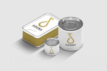 Steel-made Packaging Containers PSD Mockup for Free