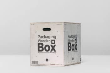 Wooden Packaging Box Mockup – Available in Layered PSD Format
