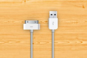 Free Apple Charger Cables Mockup in PSD