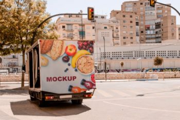 Free Rear Truck Billboard Mockup in PSD