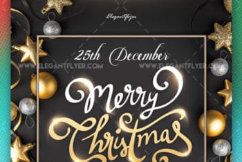 Christmas Celebration Promotional Flyer PSD Mockup for Free