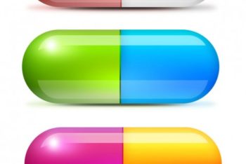 Free Colorful Medical Pills Mockup in PSD