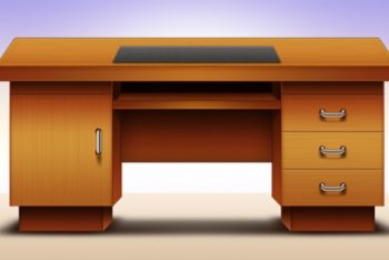 Free Office Table Illustration Mockup in PSD