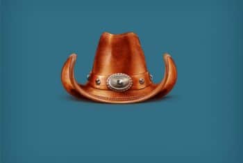 Free Cowboy Leather Hat Mockup in PSD