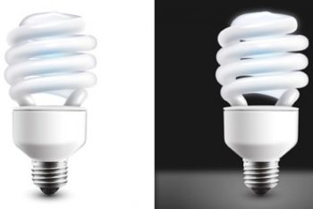 Free Modern Light Bulb Design Mockup in PSD