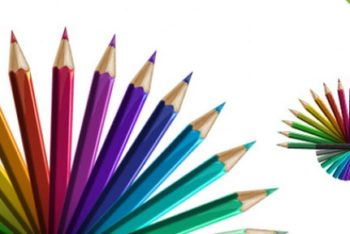Free Various Colored Pencils Mockup in PSD