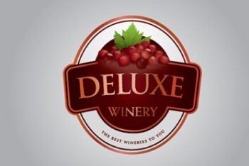 Free Winery Logo Design Mockup in PSD