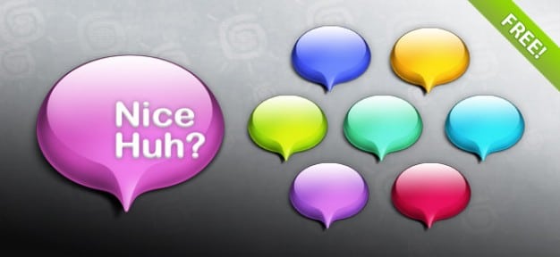 Glossy Colorful Speech Bubbles