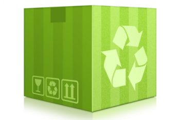Free Green Box Plus Recycle Logo Mockup in PSD