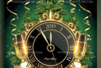 New Year Celebration Promotional Fleyer PSD Mockup for Free