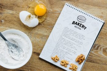 Free Recipe Notepad Plus Kitchen Baking Mockup