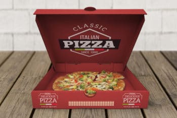 Free Classic Open Pizza Box Mockup in PSD