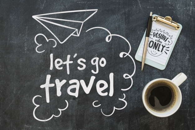 Chalkboard Travel Concept Plus Coffee