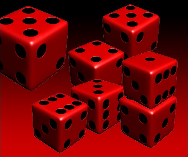 Red Six Sided Dice