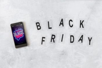 Free Smartphone Plus Black Friday Sign Mockup