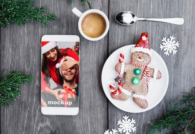 Christmas Gingerbread Man Plus Smartphone