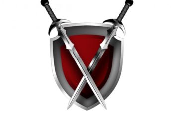 Free Fantasy Sword Plus Shield Mockup in PSD