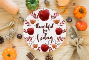 Free Happy Thanksgiving Plate Mockup in PSD