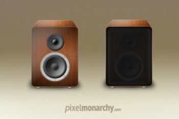 Free Vintage Wood Speaker Design Mockup in PSD