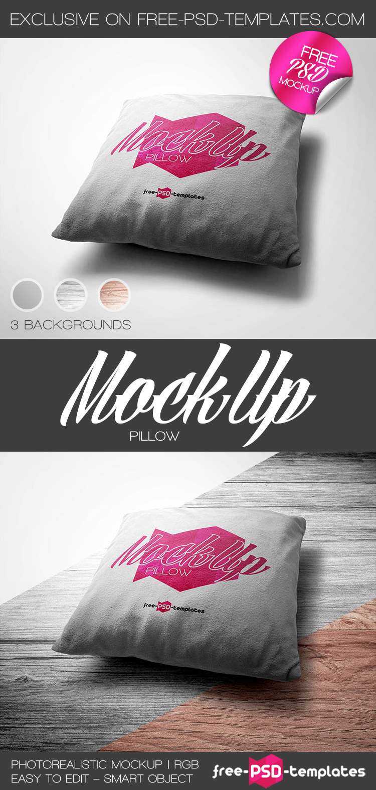 Free Pillow Mockup in PSD