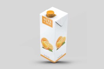 Orange Juice Carton PSD Mockup for Free