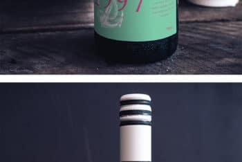 Wine Bottle Packaging PSD Mockup for Free