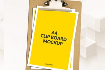 A4 Clipboard PSD Mockup for Free