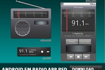 Free Android Digital Radio Design Mockup in PSD