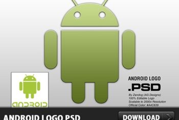 Free Minimalist Android Logo Mockup in PSD