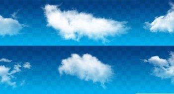 Free Fluffy Clouds Design Mockup in PSD