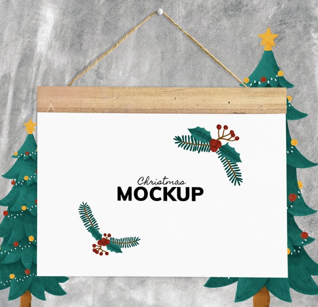 Christmas Holiday Greeting Card PSD Mockup Design