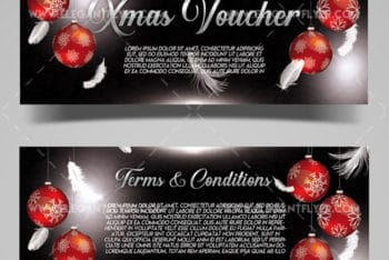 Special Christmas Gift Voucher PSD Mockup for Free