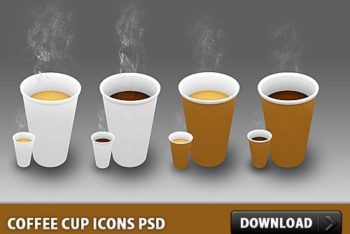 Free Hot Coffee Cup Designs Mockup in PSD