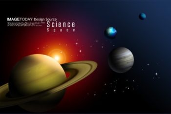 Free Solar System Planets Illustration Mockup