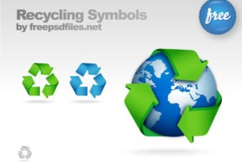 Free Modern Recycling Symbol Mockup in PSD