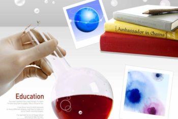 Free Chemistry Education Theme Mockup in PSD